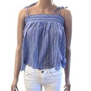 (6 for $25)Listicle Chambray Smocked Sleeveless Blouse‎ size large NWOT